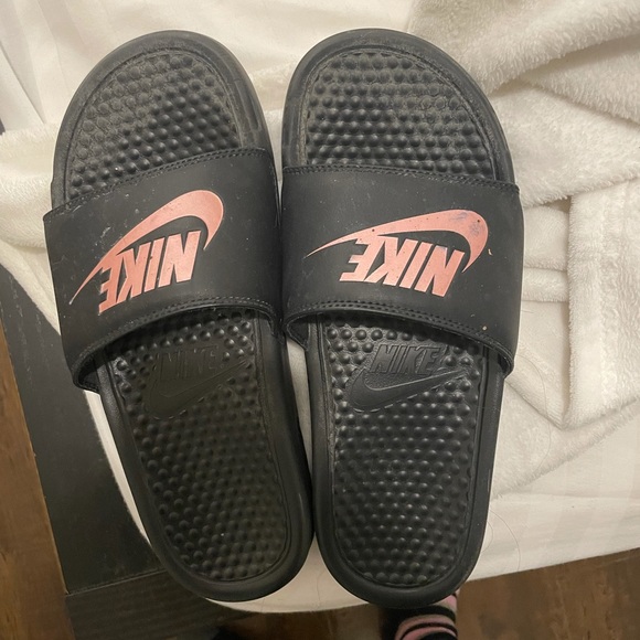 Nike Shoes | Nike Slippers | Color: Black/Pink | Size: 8 | Michelledenisse's Closet